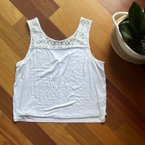 Smart Set White Lace Tank Top, Size Large